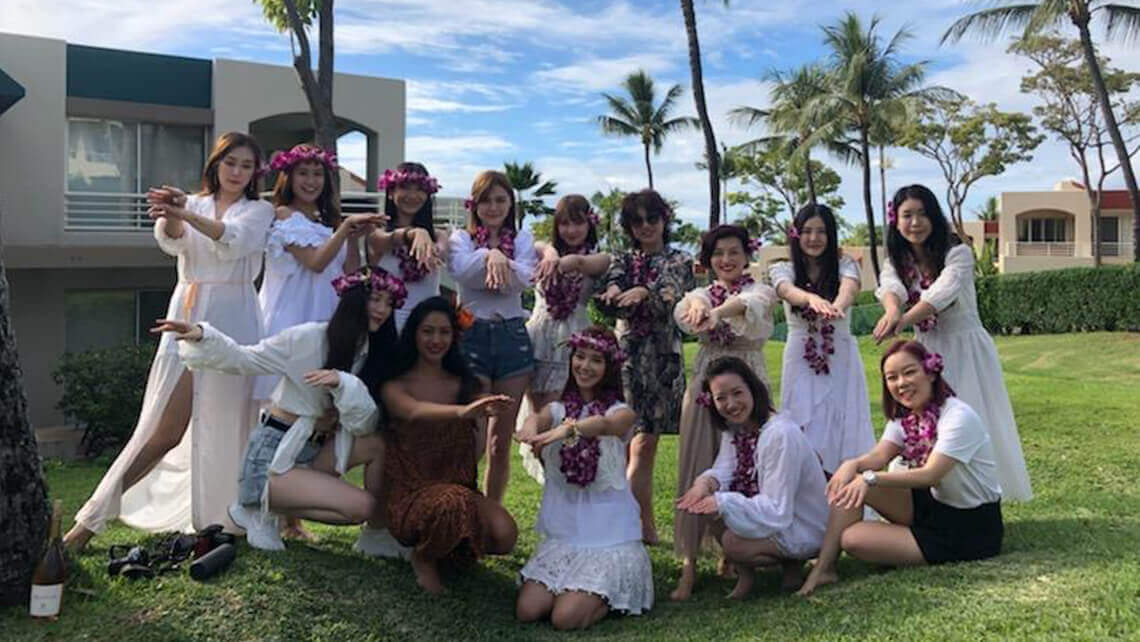 bachelorette party after hula lessons