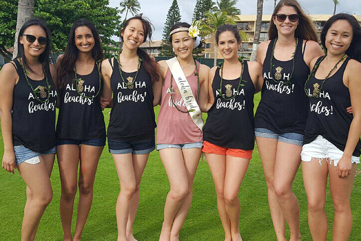 bachelorette party in hawaii after hula lesson